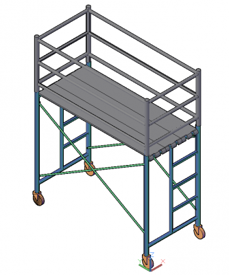 Gerüst auf Rädern 3D DWG-Modell