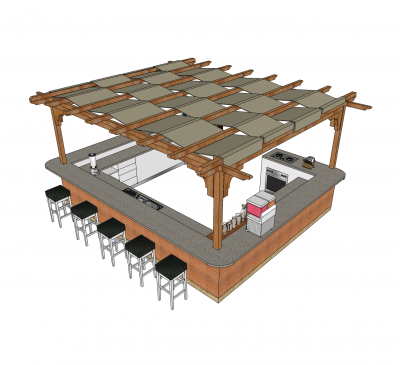 Pool bar design Modello di sketchup