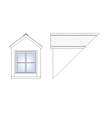 Roof dormer 2D DWG Block