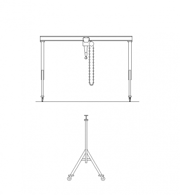 Disegno CAD di gru a cavalletto portatile