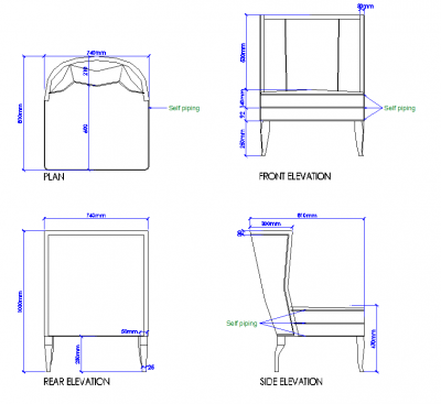 Reception area lounge chair dwg