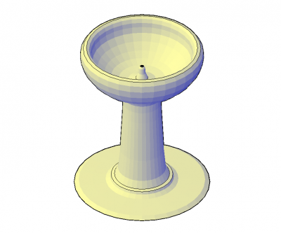 Giardino fontana 3d dwg