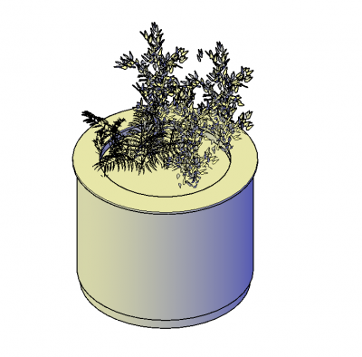 Blocco 3D DWG Jardiniere