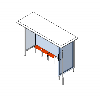 Автобусная остановка Revit модель, Макс и 3D DWG