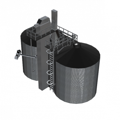 Twin silos 3DS Max model 