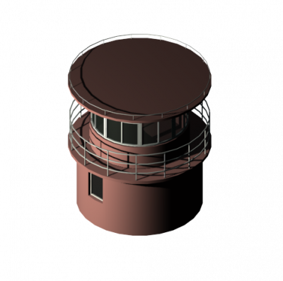 Round gate house 3DS Max model