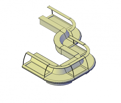 Food service counter 3D DWG model