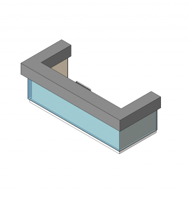 Glass reception desk Revit model 