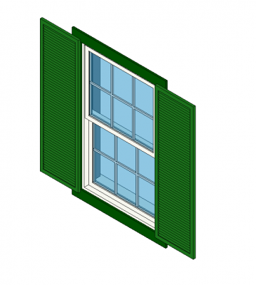 Finestrino a ghigliottina con persiane Revit modello