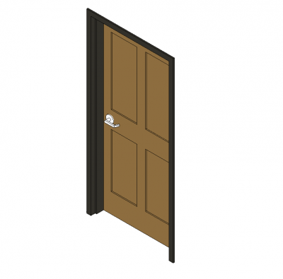 4 panel door revit model