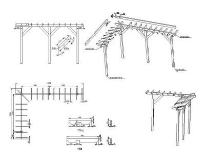 Pergola détails de construction dwg