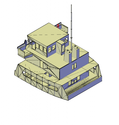 Boat Hotel 3d dwg