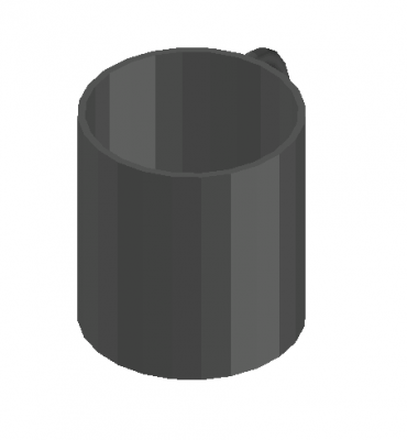 Medium sized mug designed 3d model .dwg format