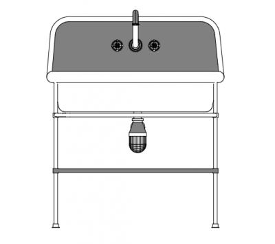 modern aesthetic desigend washbasin 2d model .dwg fromat