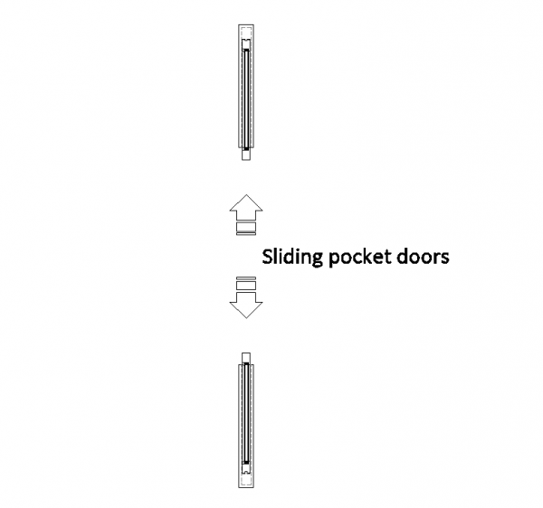 Sliding pocket doors plan DWG | Thousands of free CAD blocks