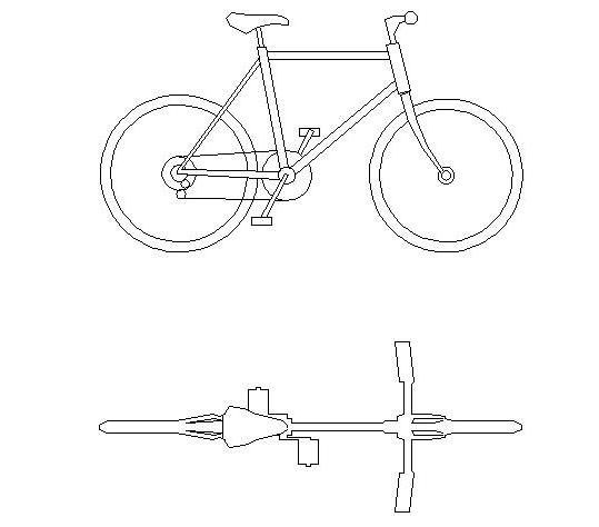 Bike CAD Block - cadblocksfree -CAD blocks free