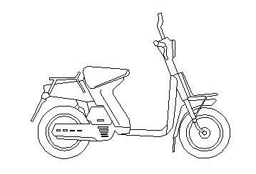 Moped CAD dwg block - cadblocksfree | Thousands of free AutoCAD drawings