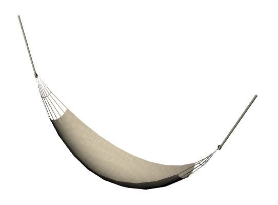 simple hammock for one person design 3d model .3dm format -CAD blocks free