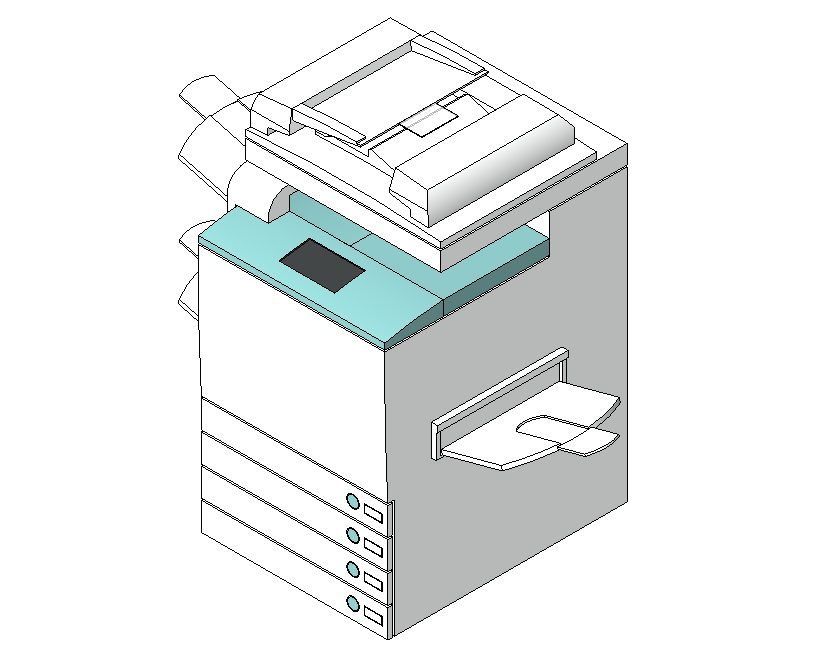 Imprimante Photocopieur modèle Revit - CADblocksfree | Thousands of free  AutoCAD drawings