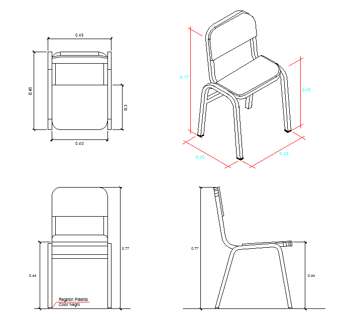 Disegno CAD per sedia scolastica - CADblocksfree | Thousands of free CAD  blocks