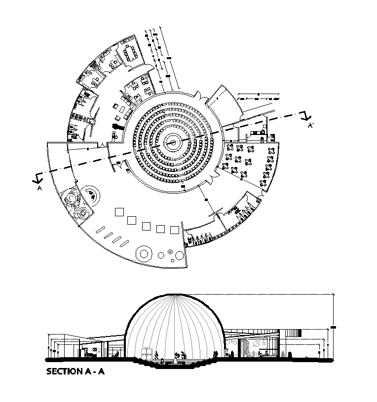 2d Model Planetarium CAD drawing - CADBlocksfree | Thousands of free AutoCAD  drawings
