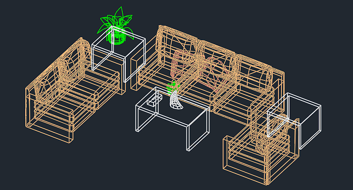furniture living room 3d dwg -CAD blocks free