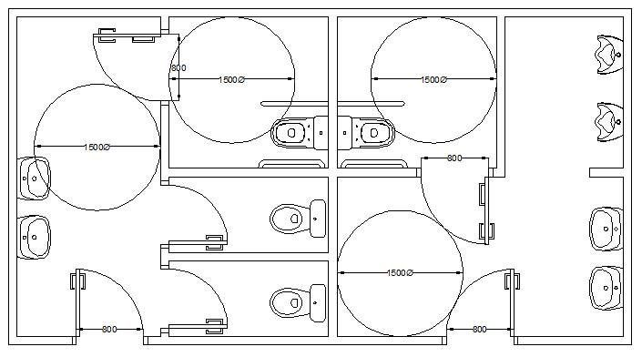 Public toilet CAD layout - cadblocksfree | Thousands of free CAD blocks