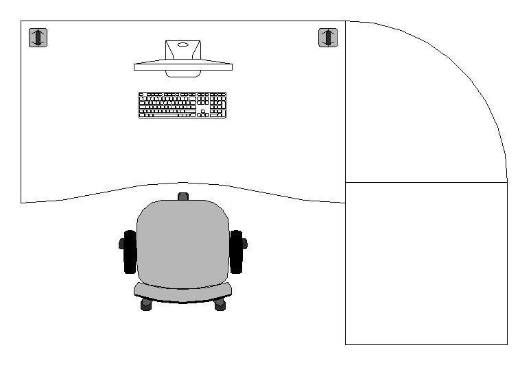 Dwg CAD gratuito di una scrivania curva - cadblocksfree | Thousands of free  AutoCAD drawings