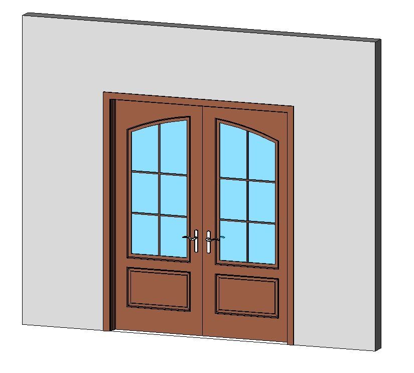 Decorative Glass Double Door Revit Family | Thousands of free CAD blocks