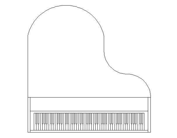 Baby grand piano CAD block - cadblocksfree | Thousands of free AutoCAD  drawings
