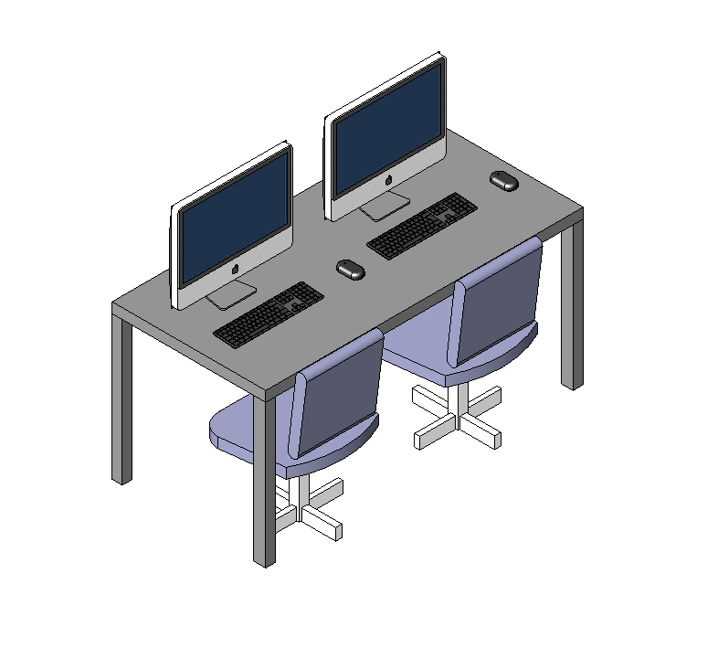 Equipo modelo Revit escritorio y modelo 3D - CADblocksfree | Thousands of  free CAD blocks