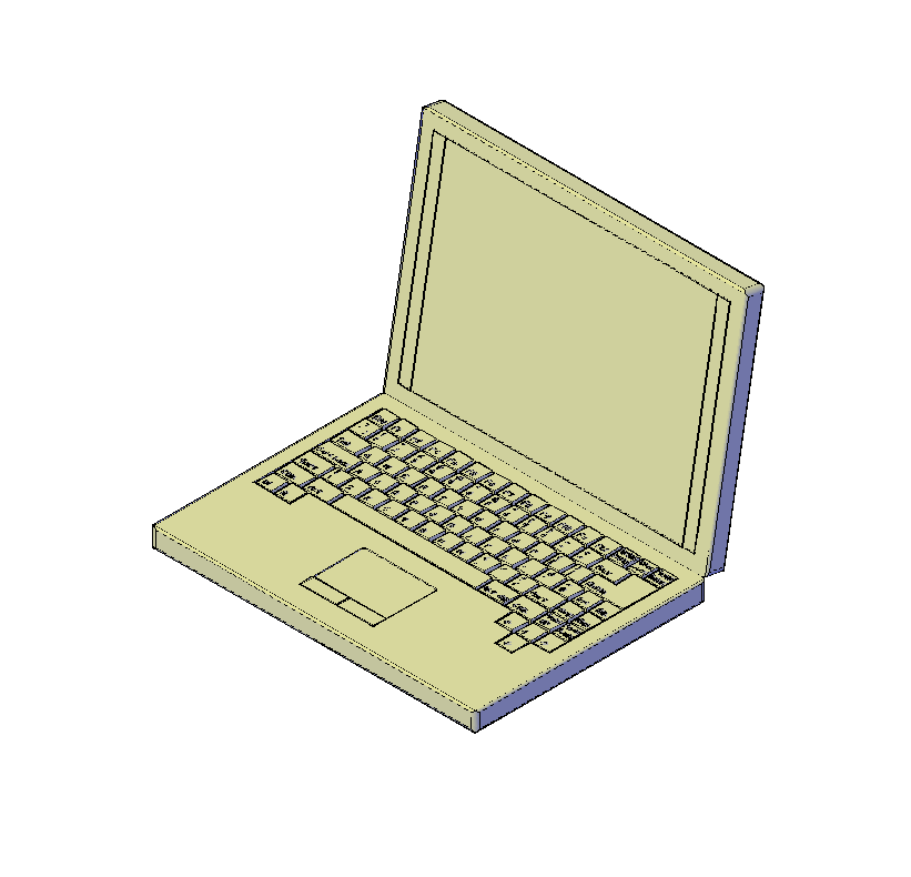 Computer portatile per notebook CAD 3D - CADBlocks gratuito | Thousands of  free CAD blocks