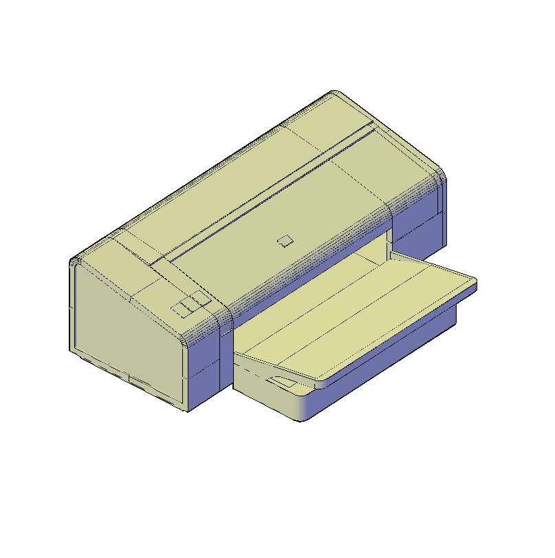 3D CAD Deskjet Printer - CADBlocksfree | Thousands of free AutoCAD drawings
