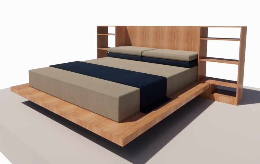 Wooden BED king size revit model | Thousands of free CAD blocks