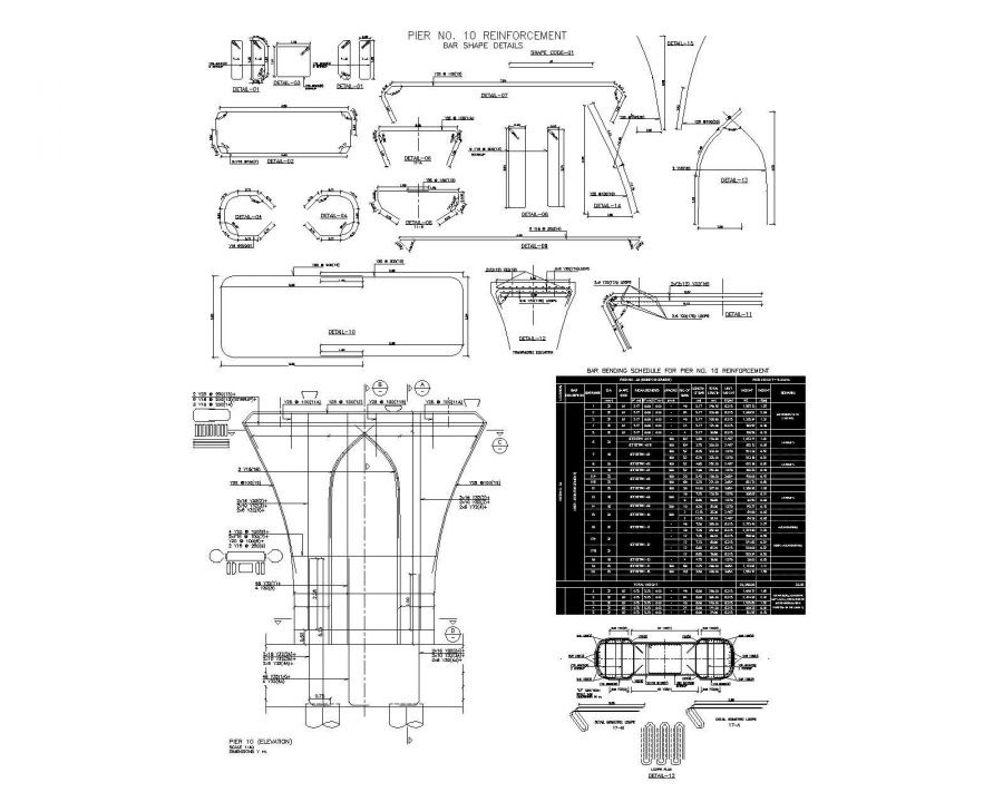 Pilhas de seções transversais de ponte para almofadas de rolamento_6. dwg |  Thousands of free AutoCAD drawings