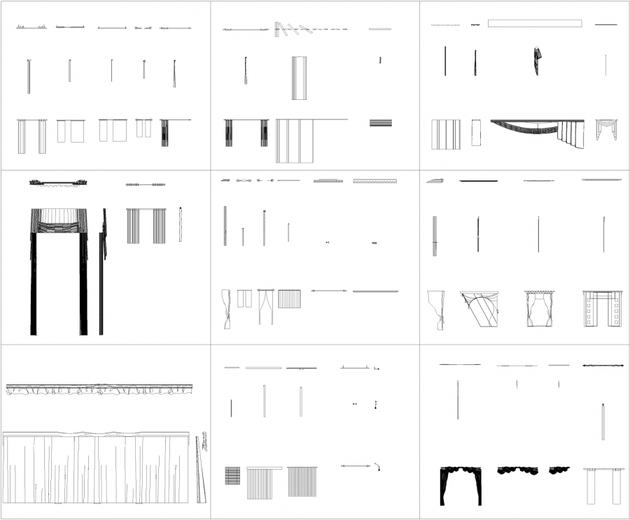 Curtains CAD collection dwg -CAD blocks free