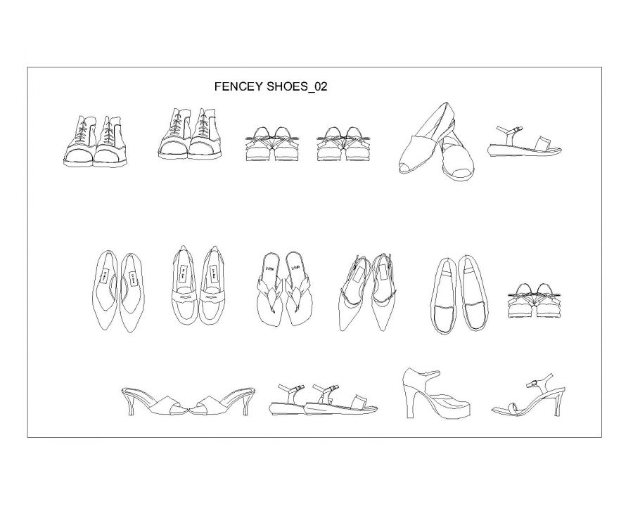 Fancy Shoes .dwg-2 | Thousands of free AutoCAD drawings