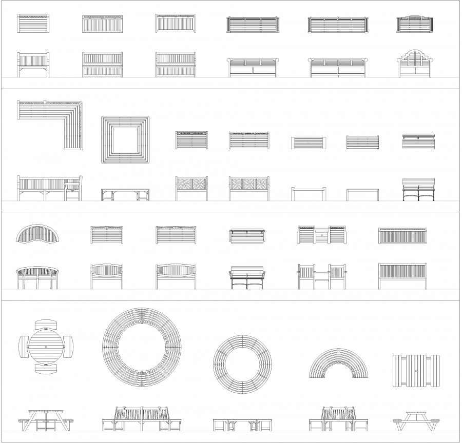 Blocchi CAD da banco da giardino dwg - CADblocksfree | Thousands of free  CAD blocks