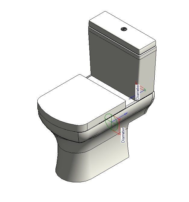 Toilet Cistern, Pan, Seat Cover Revit Family -CAD blocks free