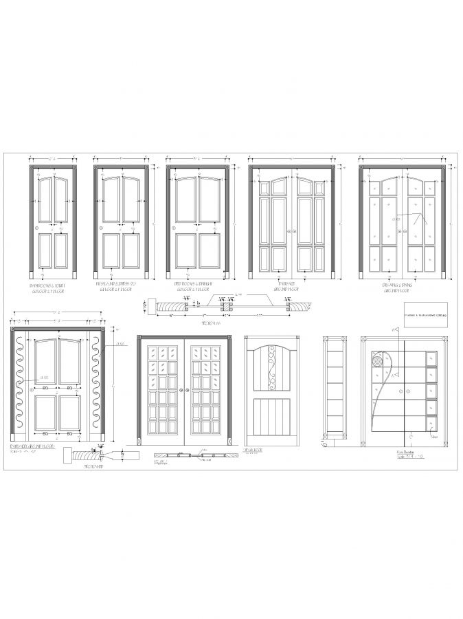 Élévation et détails de la porte d'entrée principale .dwg-1 | Thousands of  free AutoCAD drawings