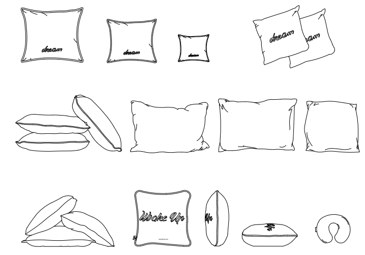 almohada y cojín elevación frontal o elevación lateral | Thousands of free  AutoCAD drawings