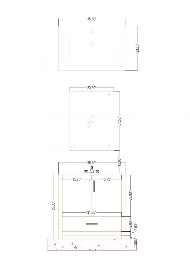 Meuble vasque simple base .dwg | Thousands of free AutoCAD drawings