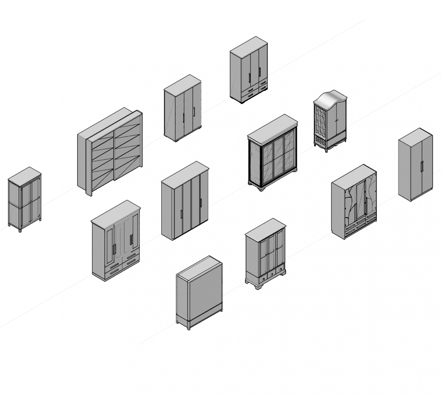 Blocchi CAD 3D DWG di armadi - senza CAD | Thousands of free CAD blocks