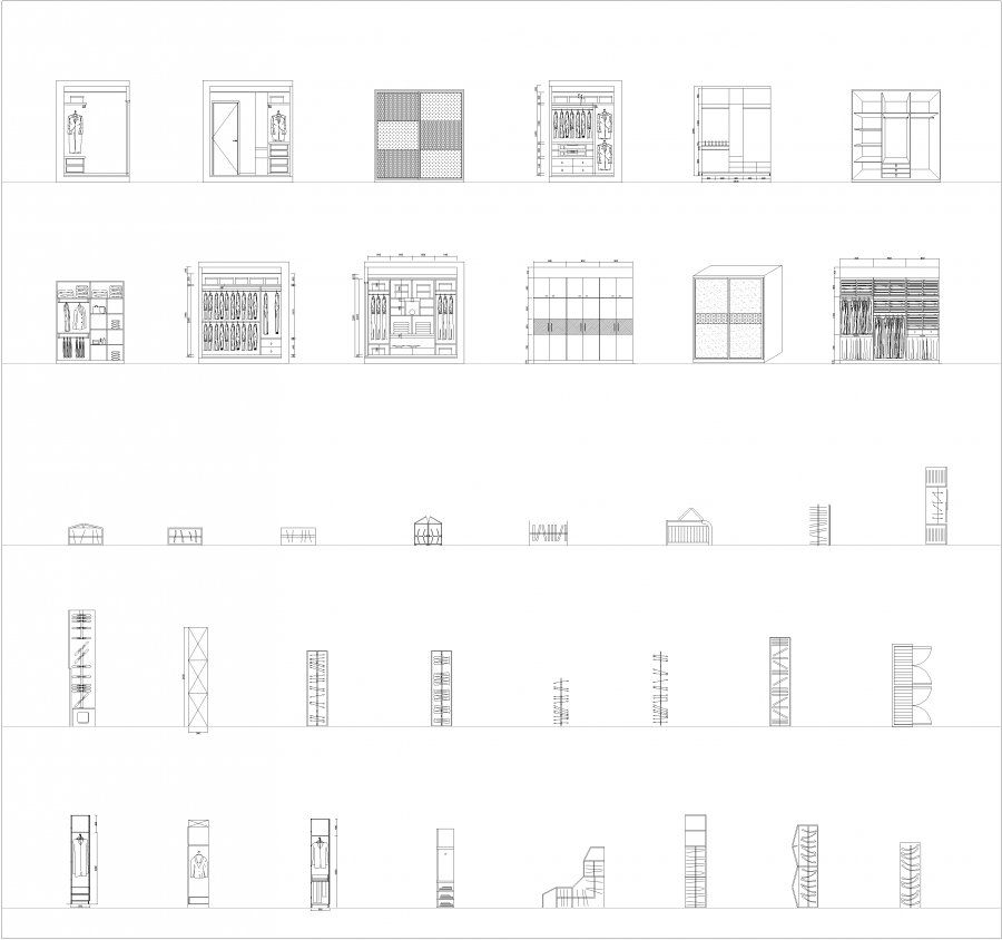 Guarda-roupas e armários coleção CAD dwg | Thousands of free CAD blocks