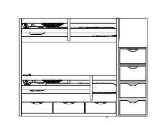 Bunk bed elevation.dwg drawing | Thousands of free CAD blocks