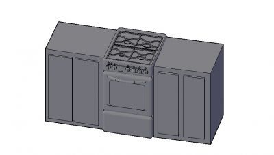 Modern Large Scale Designed Compact Kitchen Platform 3d Model Dwg   Compactplatform73 