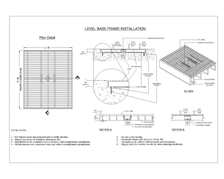 Entrance Floor Level Base Frame Installation-12 | Thousands of free CAD  blocks