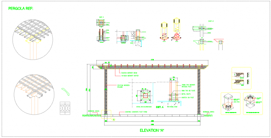 Wooden Pergola | Thousands of free AutoCAD drawings