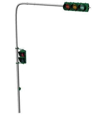 angled modern design traffic light setup 3d model .3dm format ...