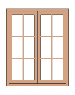 Window-Double Shutter With Mullion